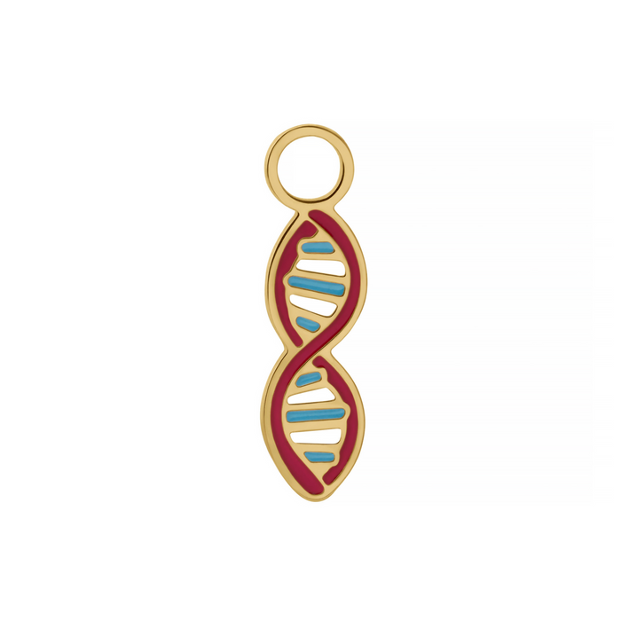 DNA Helix Enamel Hoop Charm