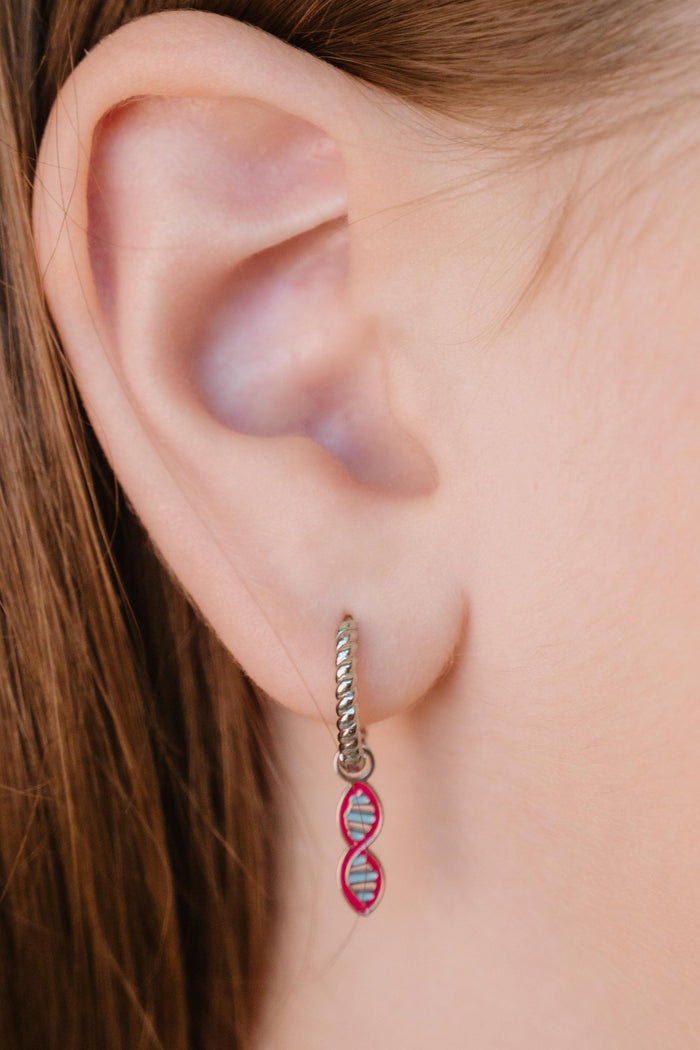 DNA Helix Enamel Hoop Charm
