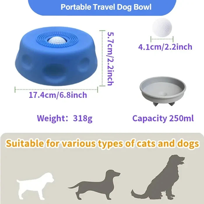 Dog Lick Bowl with Rolling Ball