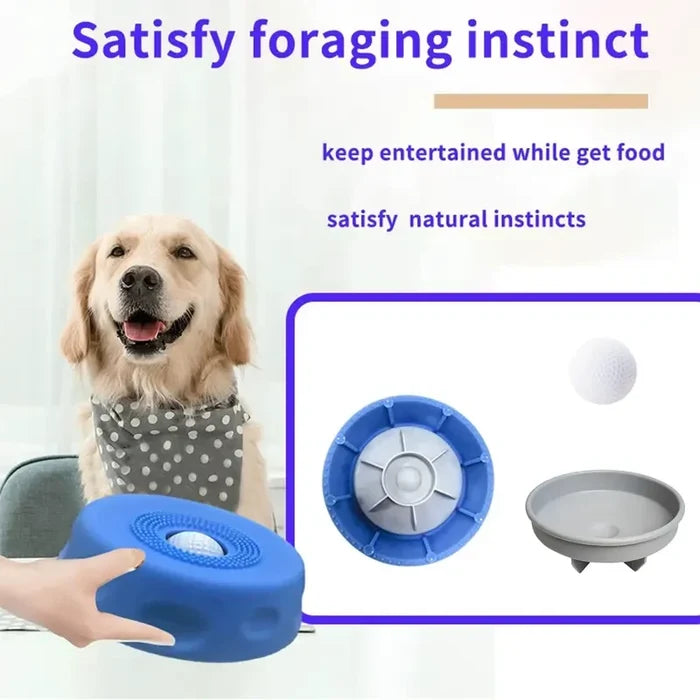 Dog Lick Bowl with Rolling Ball