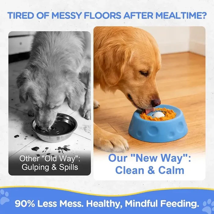 Dog Lick Bowl with Rolling Ball