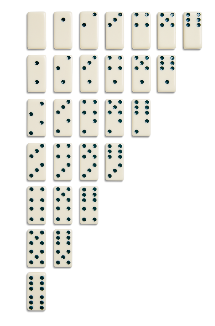 Dominoes Set - Cream / Blue