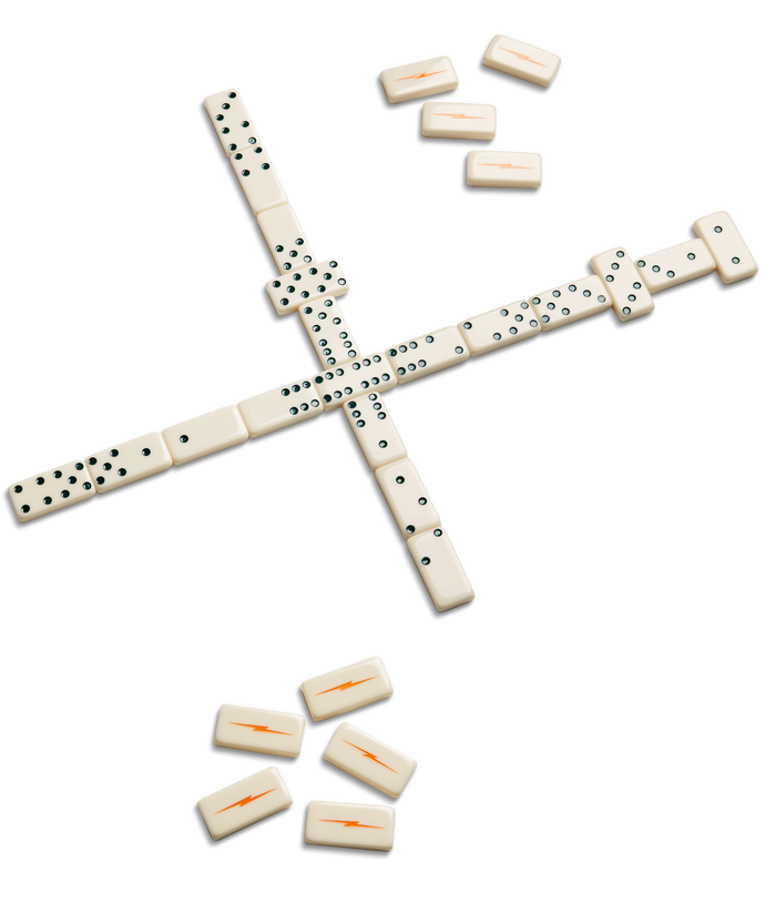 Dominoes Set - Cream / Blue