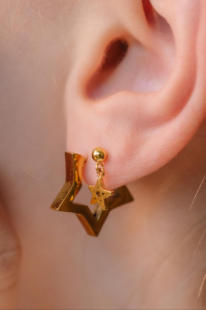 Doodle Star Flat Back Stud