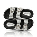 Double Buckle Comfort Slide Sandals