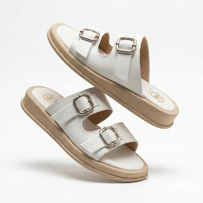 Double Buckle Platform Slide Slipper