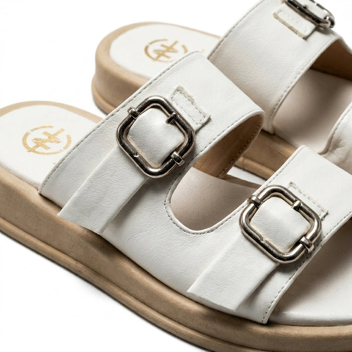 Double Buckle Platform Slide Slipper