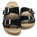 Double Buckle Slip On Sandals