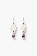 Double Koi Pearl Drop Earrings Peridot