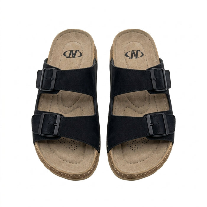 Double Strap Slip On Sandals