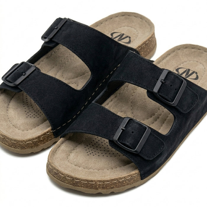 Double Strap Slip On Sandals