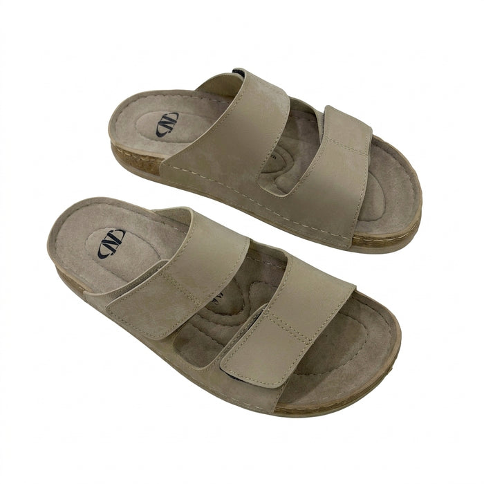 Double Strap Slip On Sandals
