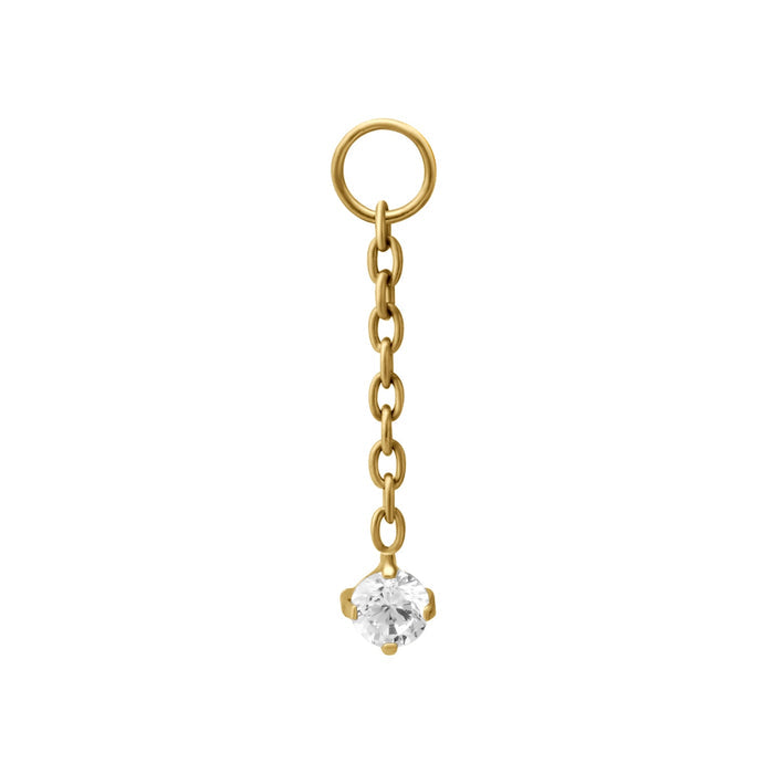 Drop Zirconia Hoop Charm