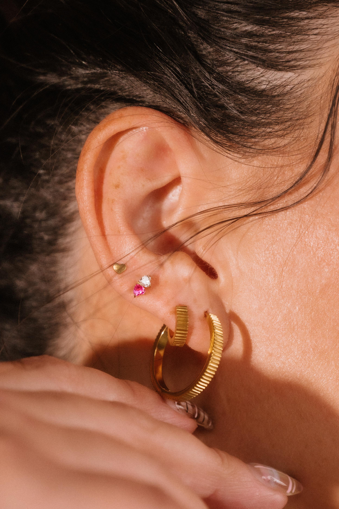 Duo Heart Flat Back Stud