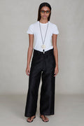 Dupioni Straight Leg Pant Black