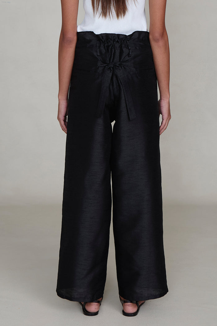 Dupioni Straight Leg Pant Black