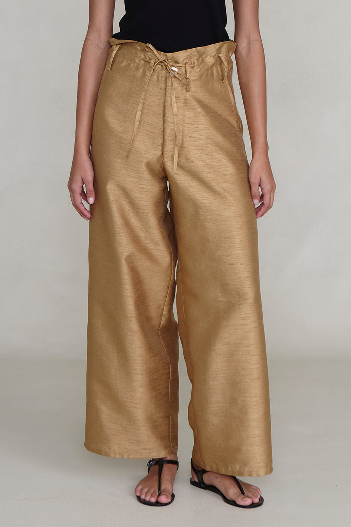Dupioni Straight Leg Pant Camel