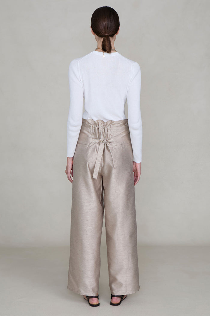 Dupioni Straight Leg Pant Taupe