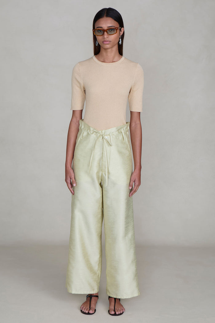 Dupioni Straight Leg Pant Translucent Green