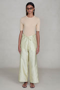 Dupioni Straight Leg Pant Translucent Green
