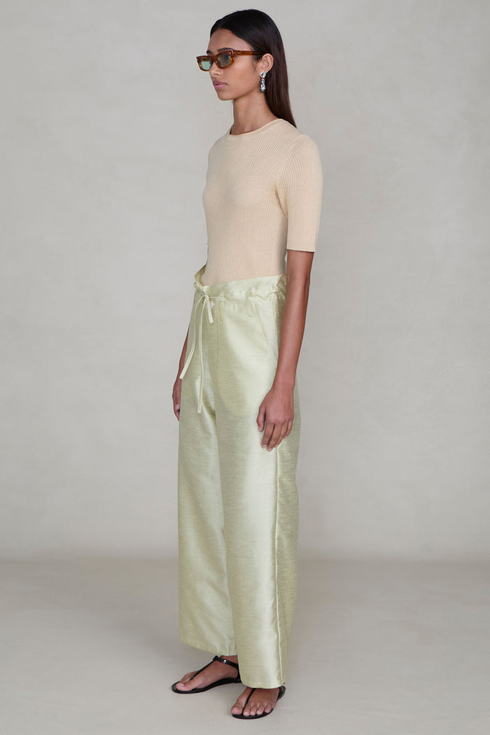 Dupioni Straight Leg Pant Translucent Green