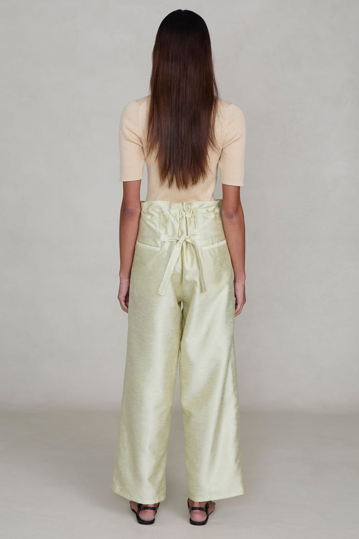 Dupioni Straight Leg Pant Translucent Green