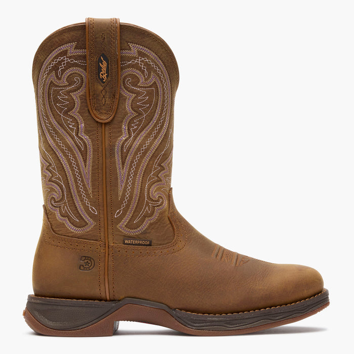 Outer side view of Durango® women’s 10” Filly Brown Waterproof Lady Rebel™ Ultra Lite