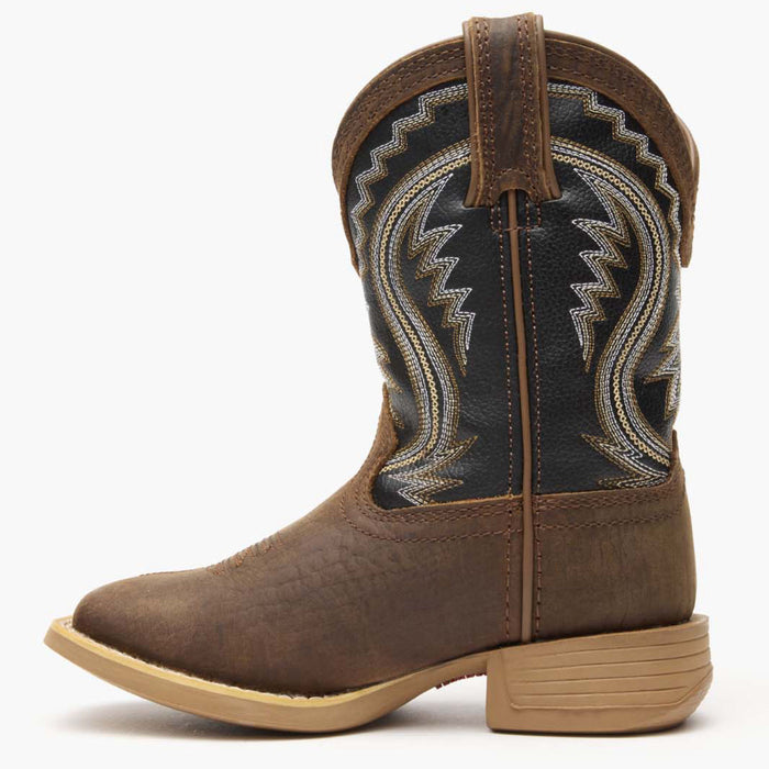 Durango® Lil' Rebel Pro Big Kids' Acorn Black Onyx Western Boot - profile