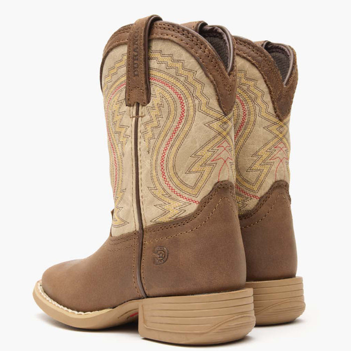 Durango® Lil' Rebel Pro™ Big Kids' Coffee and Bone Western Boot - back