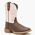 Durango® Lil' Rebel Pro™ Big Kid's Trail Brown and White Western Boot - main