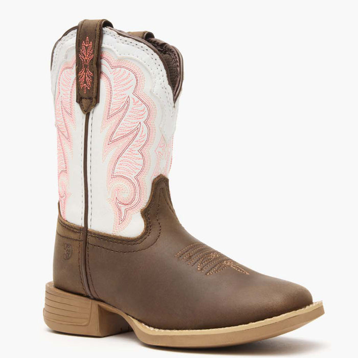 Durango® Lil' Rebel Pro™ Big Kid's Trail Brown and White Western Boot - main