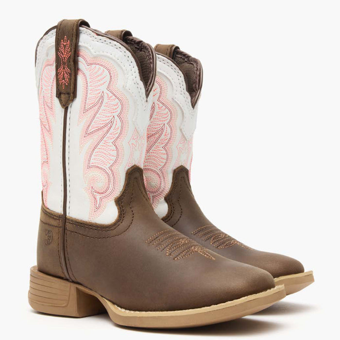 Durango® Lil' Rebel Pro™ Little Kid's Trail Brown and White Western Boot - 12
