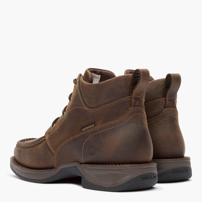 Back view of Durango® men’s 5 ½” Dark Earth Waterproof Red Dirt Rebel™ Ultra-Lite Lacer