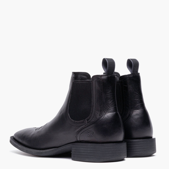 Back pair view of Durango black chelsea boots