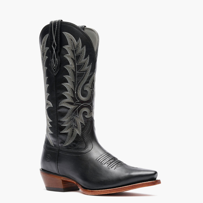 Front view of a Durango Crush black cowgirl boot