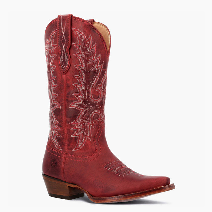 Front view of DRD0509 red women's cowgirl boot