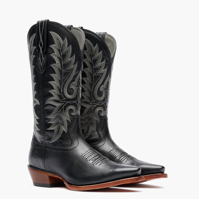 Front pair view of Durango Crush black cowgirl boots
