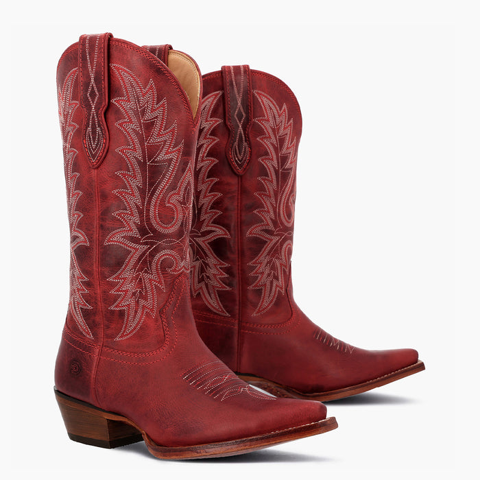 Front pair view of DRD0509 red women's cowgirl boot