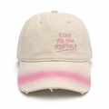 Embroidered Distressed Baseball Cap