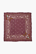 Embroidered Floral Bandana Cabernet