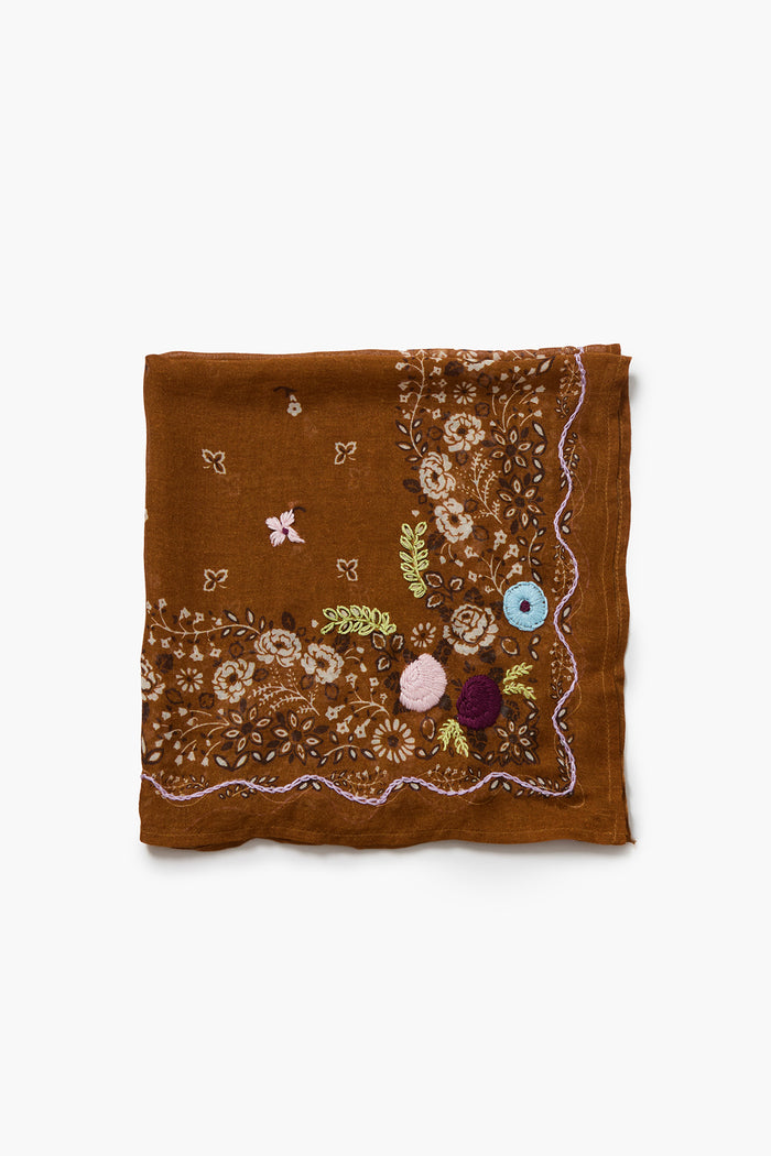 Embroidered Floral Bandana Hide