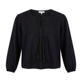 Embroidered Tassel Tie Blouse
