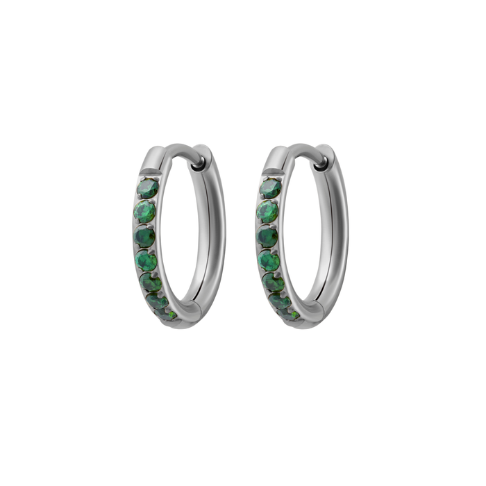 Emerald Titanium Celestial Hoops
