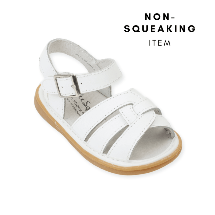 Emma White Sandal (NON-SQUEAKING) - Wee Squeak