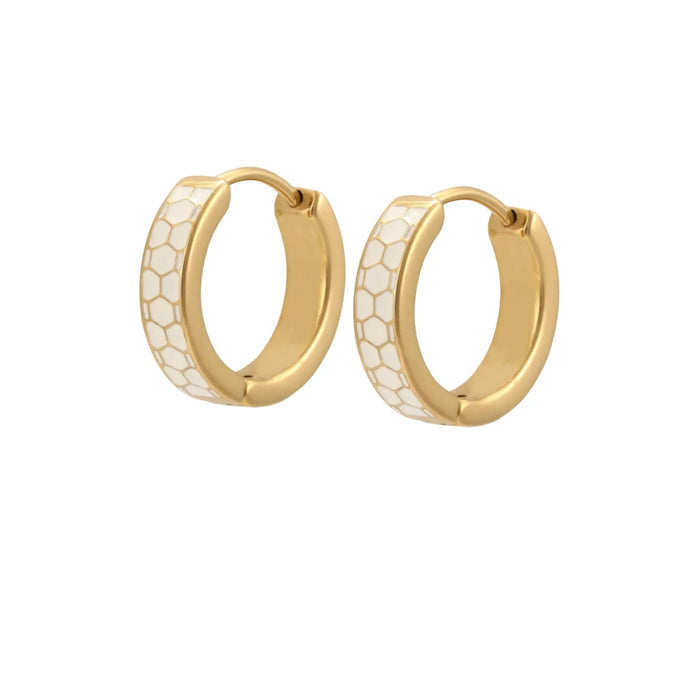 Enamel Honeycomb Titanium Hoops