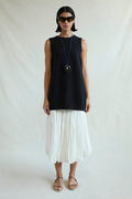 Exaggerated Knit Tank Black