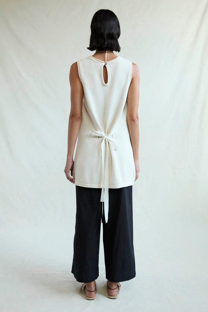 Exaggerated Knit Tank Eggshell