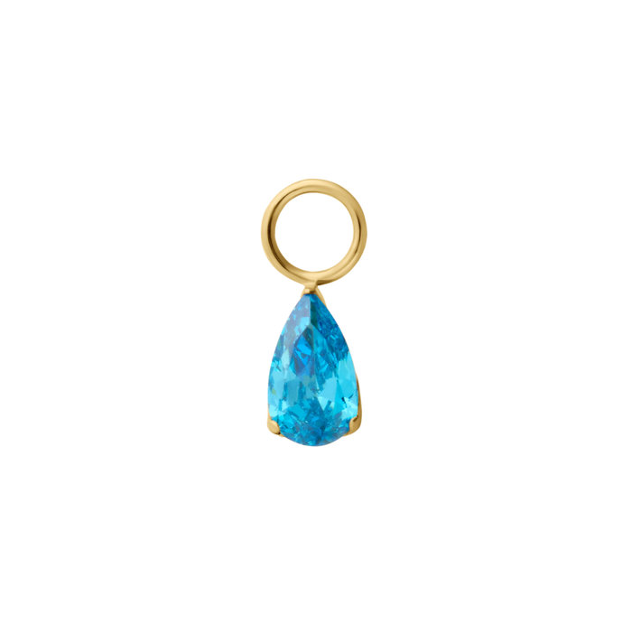 Faceted Sky Titanium Hoop Charm