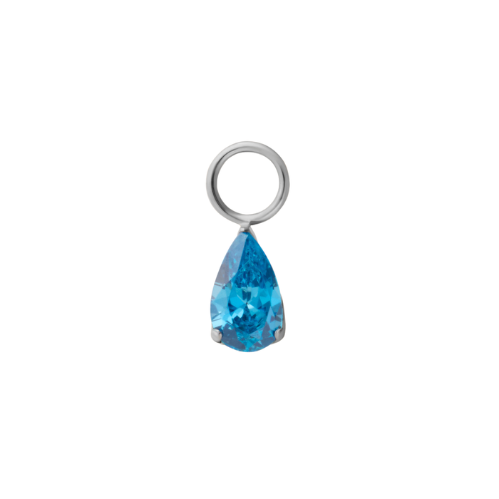 Faceted Sky Titanium Hoop Charm