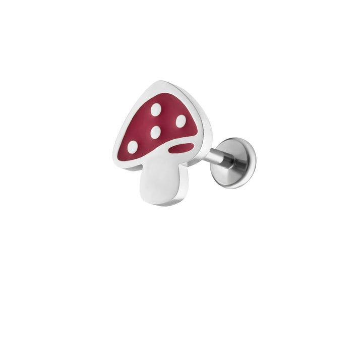 Fairy Mushroom Enamel Flat Back Stud